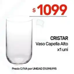 Nini Mayorista Cristar vaso capella alto oferta