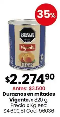 Coto Vigente duraznos en mitades oferta