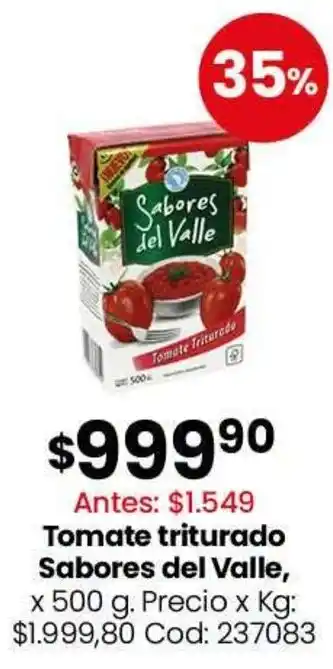 Coto Sabores del Valle tomate triturado oferta