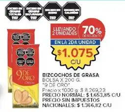Carrefour Market 9 de oro bizcochos de grasa oferta