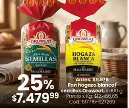 Coto Oroweat pan hogaza blanca/semillas oferta