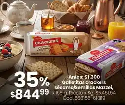 Coto Mazzei galletitas crackers sésamo/semillas oferta
