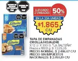 Carrefour Market La salteña tapa de empanadas criolla/hojaldrre oferta