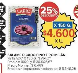 Carrefour Market Lario salame picado fino tipo milán oferta