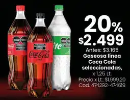 Coto Coca cola gaseosa línea seleccionadas oferta