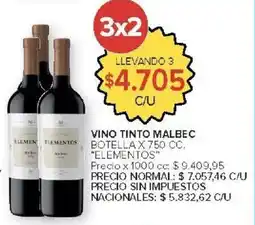 Carrefour Market Elementos vino tinto malbec oferta