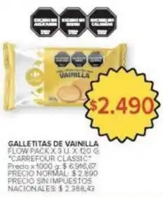 Carrefour Market Flow - galletitas de vainilla oferta