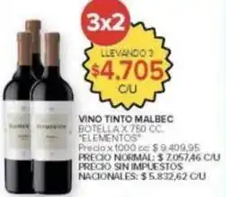 Carrefour Market Elementos - vino tinto malbec oferta