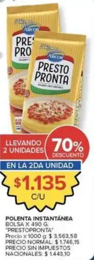 Carrefour Market Arcor - polenta instantánea oferta