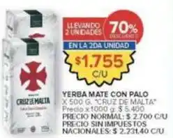 Carrefour Market Cruz de malta - yerba mate con palo oferta