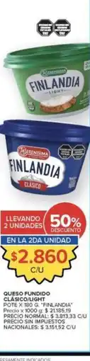 Carrefour Market Finlandia - queso fundido clasico light oferta
