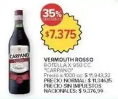 Carrefour Market Carpano - vermouth rosso oferta