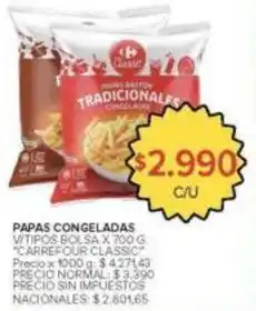 Carrefour Market Papas baston tradicionales congeladas oferta