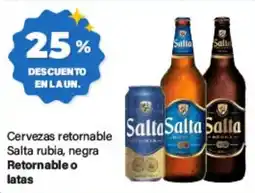 Supermercados Damesco Salta cervezas retornable rubia, negra oferta