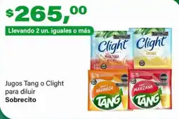 Supermercados Damesco Jugos Tang o Clight para diluir Sobrecito oferta