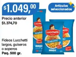 Supermercados Damesco Lucchetti fideos largos guiseros o soperos oferta