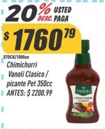 Supermercados Comodin Vanoli chimichurri clasico oferta