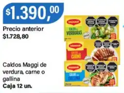 Supermercados Damesco Maggi caldos de verdura, carne o gallina oferta