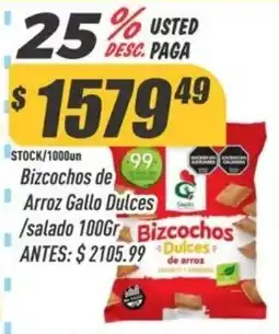 Supermercados Comodin Gallo bizcochos de arroz dulces oferta