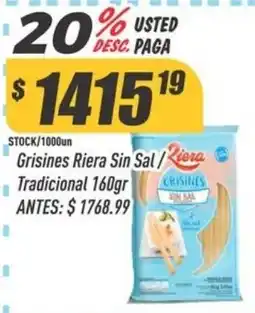 Supermercados Comodin Riera grisines sin sal tradicional oferta