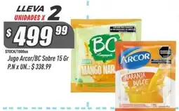 Supermercados Comodin Arcor jugo sobre 15 gr oferta