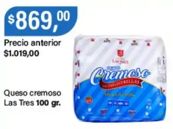 Supermercados Damesco Las tres queso cremoso oferta