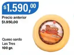 Supermercados Damesco Las tres queso sardo oferta