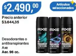 Supermercados Damesco Axe desodorantes o antitranspirantes oferta