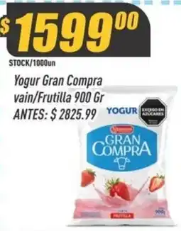 Supermercados Comodin Yogur Gran Compra vain/Frutilla oferta