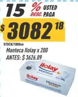 Supermercados Comodin Ilolay manteca oferta