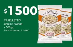 Supermercados A Granel Cantina italiana capellettis con carne y jamón oferta