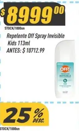 Supermercados Comodin Off! repelente off spray invisible kids oferta
