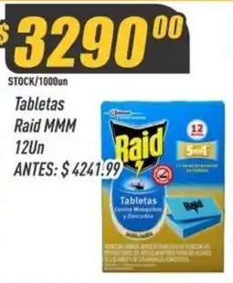 Supermercados Comodin Raid tabletas contra mosquitos y zancudos oferta