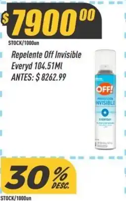 Supermercados Comodin Off! repelente invisible everyday oferta