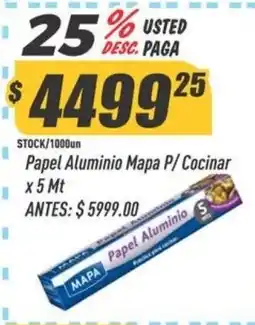 Supermercados Comodin Mapa papel aluminio p/ cocinar oferta
