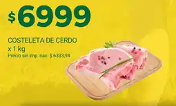 Supermercados A Granel Costeleta de cerdo oferta