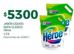 Supermercados A Granel Héroe jabón líquido ropa clásico oferta
