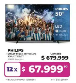 Frávega Philips smart tv.led 50" oferta