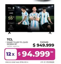 Frávega Tcl smart tv.led tcl qled 55c655a 55" oferta
