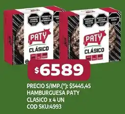 Supermercados Yaguar Paty hamburguesa clásico oferta