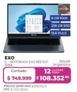 Frávega Exo notebook exo rz3 15.6" oferta