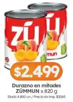 Cordiez Zúmmun durazno en mitades oferta