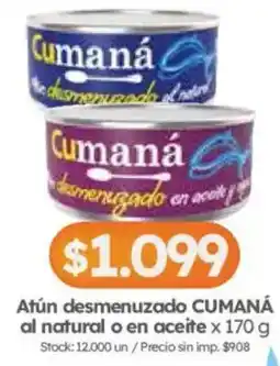 Cordiez Cumaná atún desmenuzado al natural o en aceite oferta