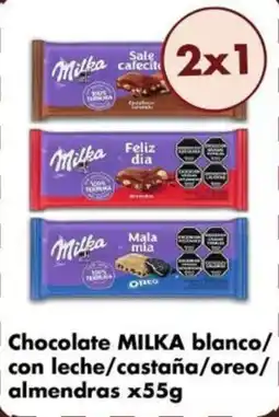 Disco Milka chocolate blanco/con leche/castaña/oreo/almendras oferta
