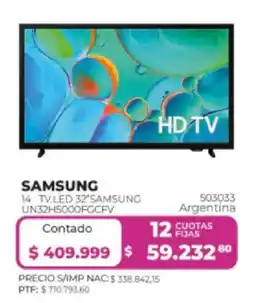 Frávega Samsung tv led 32 samsung un32h5000fgcpf oferta