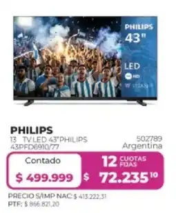 Frávega Philips tv led 43" oferta