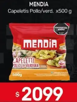 Nini Mayorista Mendia capeletti pollo y verdura oferta