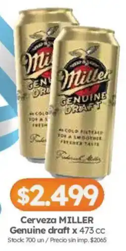 Cordiez Miller cerveza genuine draft oferta