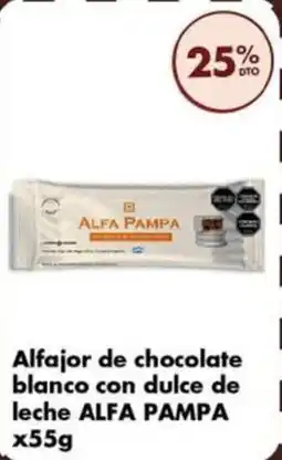 Disco Alfa pampa alfajor de chocolate blanco con dulce de leche oferta