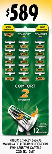 Supermercados Yaguar Bic maquina de afeitar comfort sensitive oferta